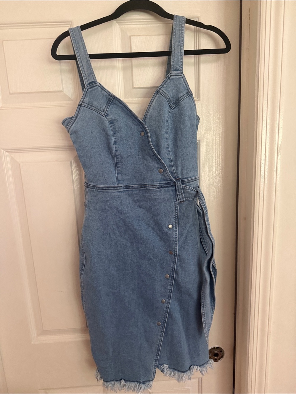 VENUS Light Blue Denim Pinafore Mini Dress